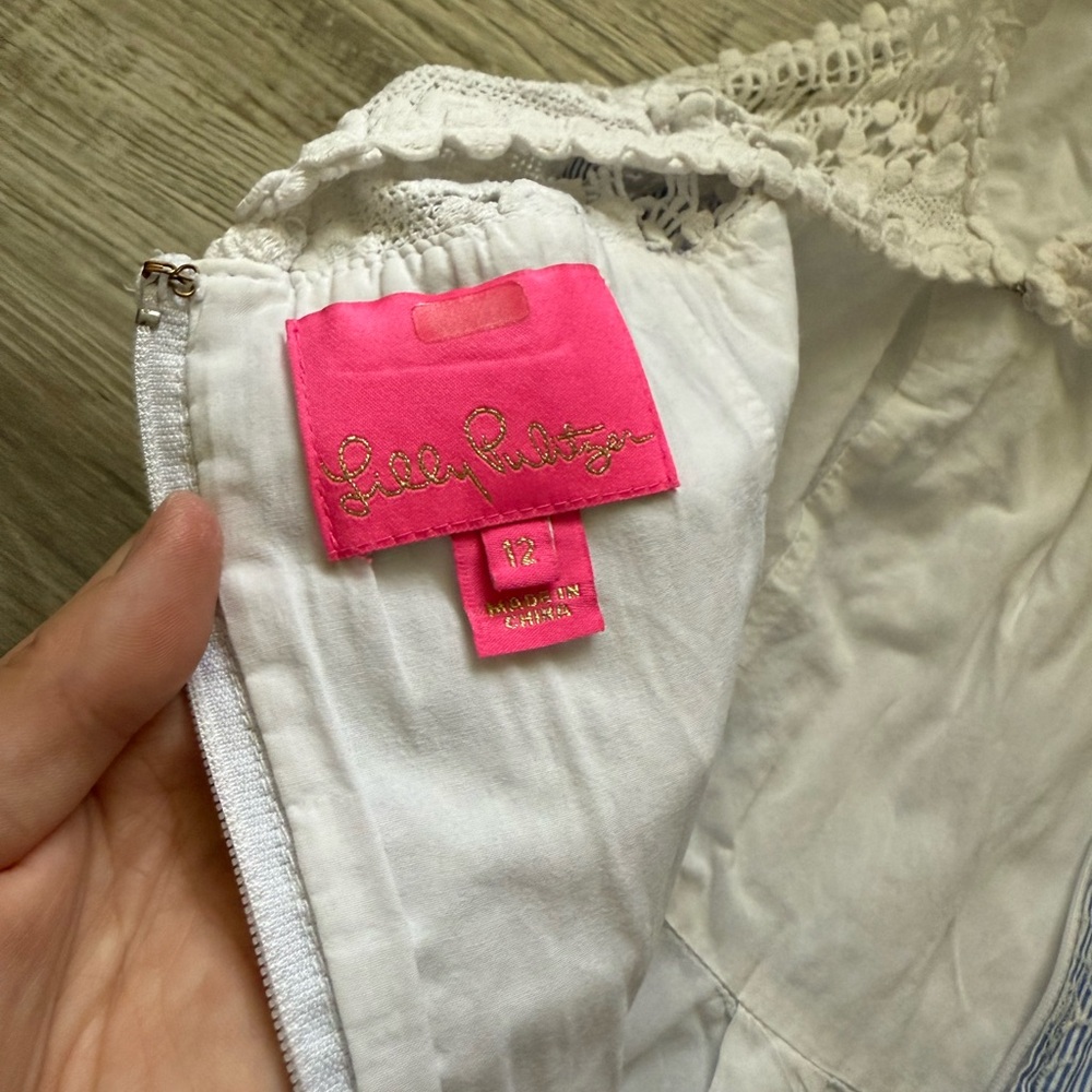 Lilly Pulitzer Light Blue Eyelet Halter Mini Dress - Picture 11 of 15